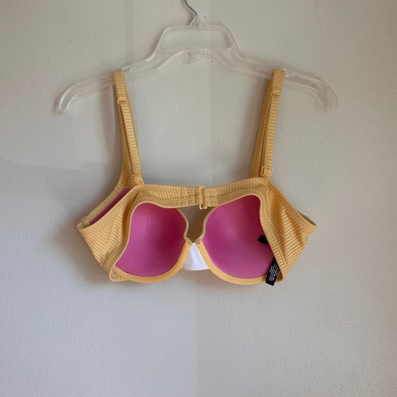 Victoria’s Secret PINK Bikini Padded Push-Up Swimsuit Top Yellow Beach Summer - Picture 8 of 13